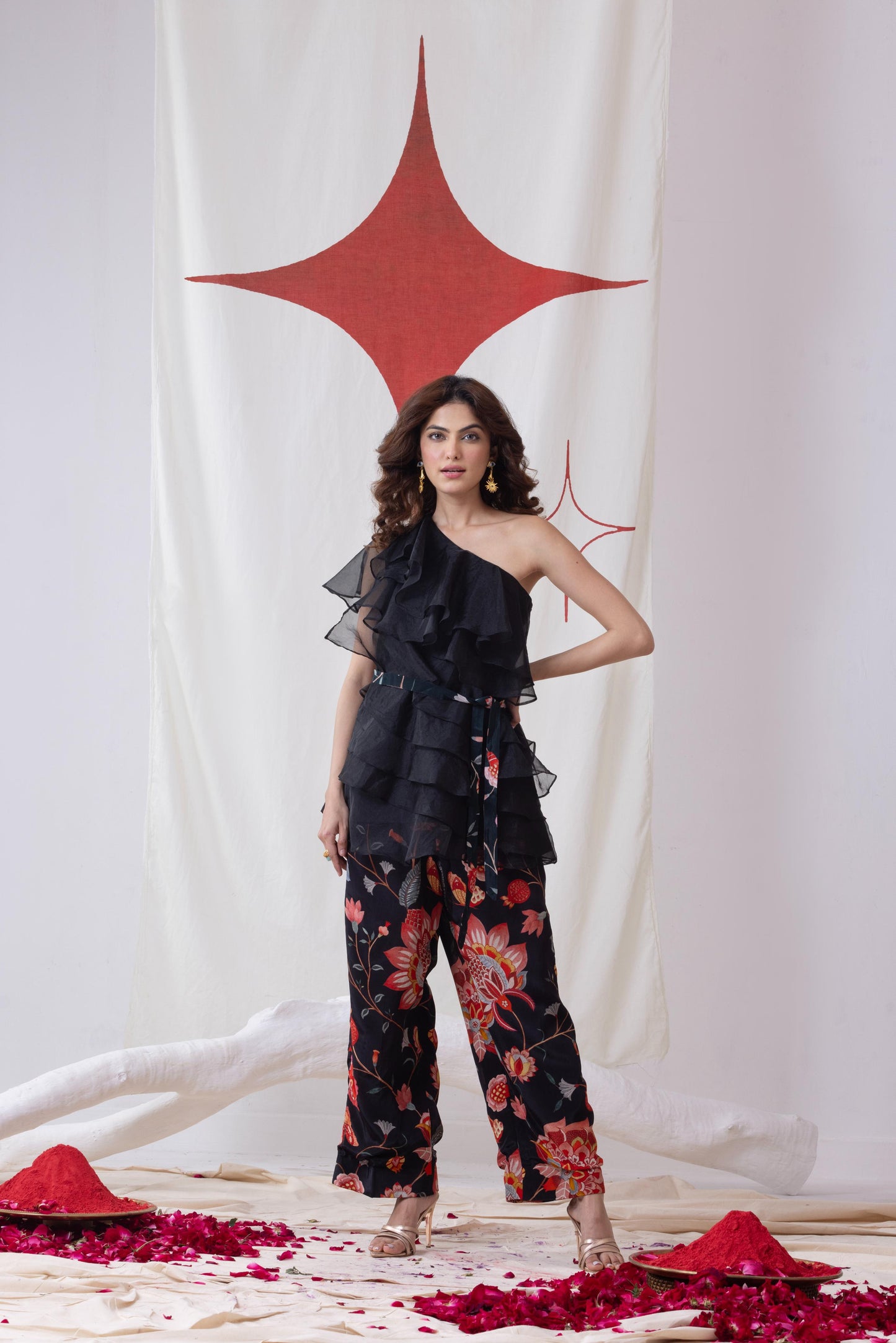 Leher- Ruffle Coord Set