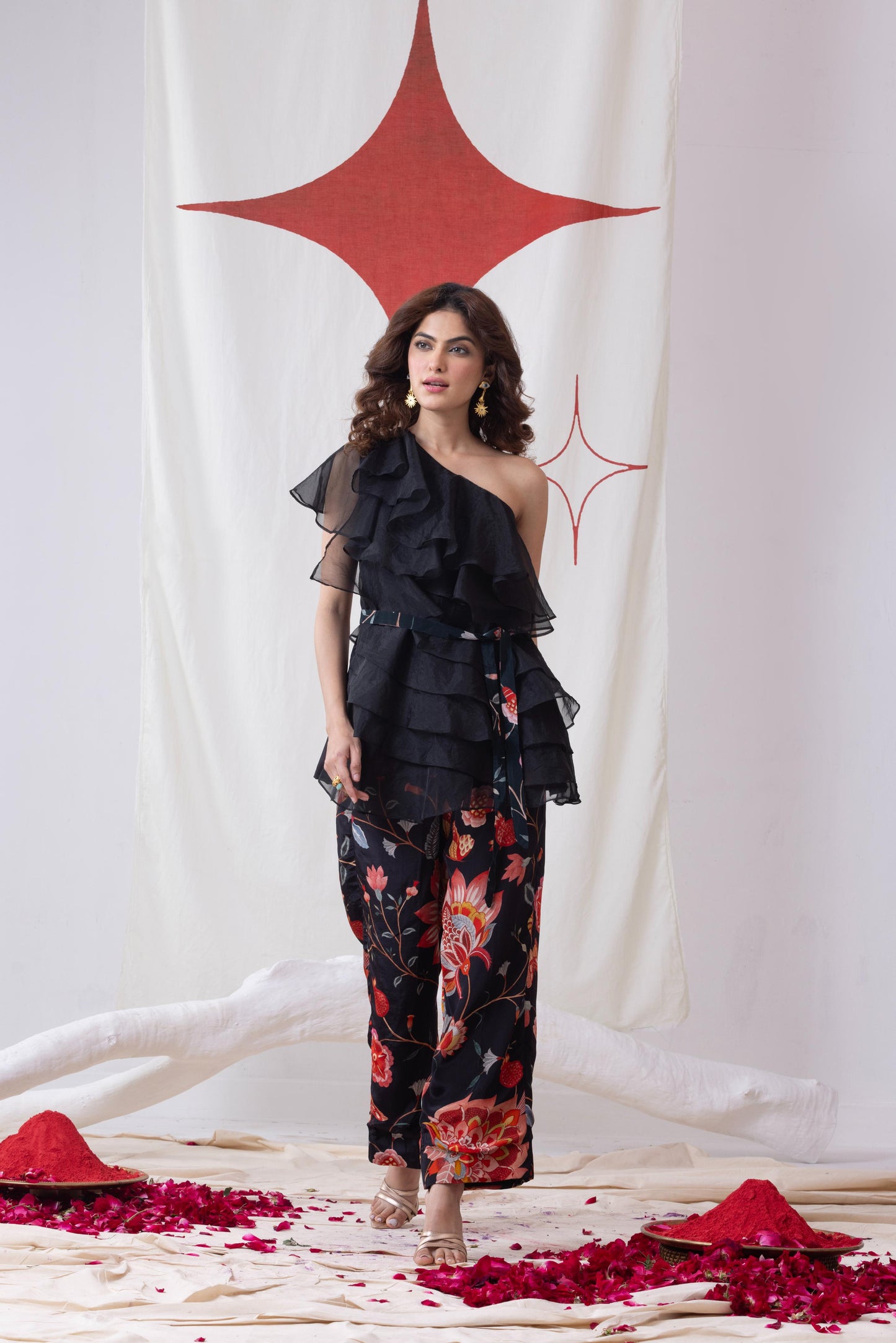 Leher- Ruffle Coord Set