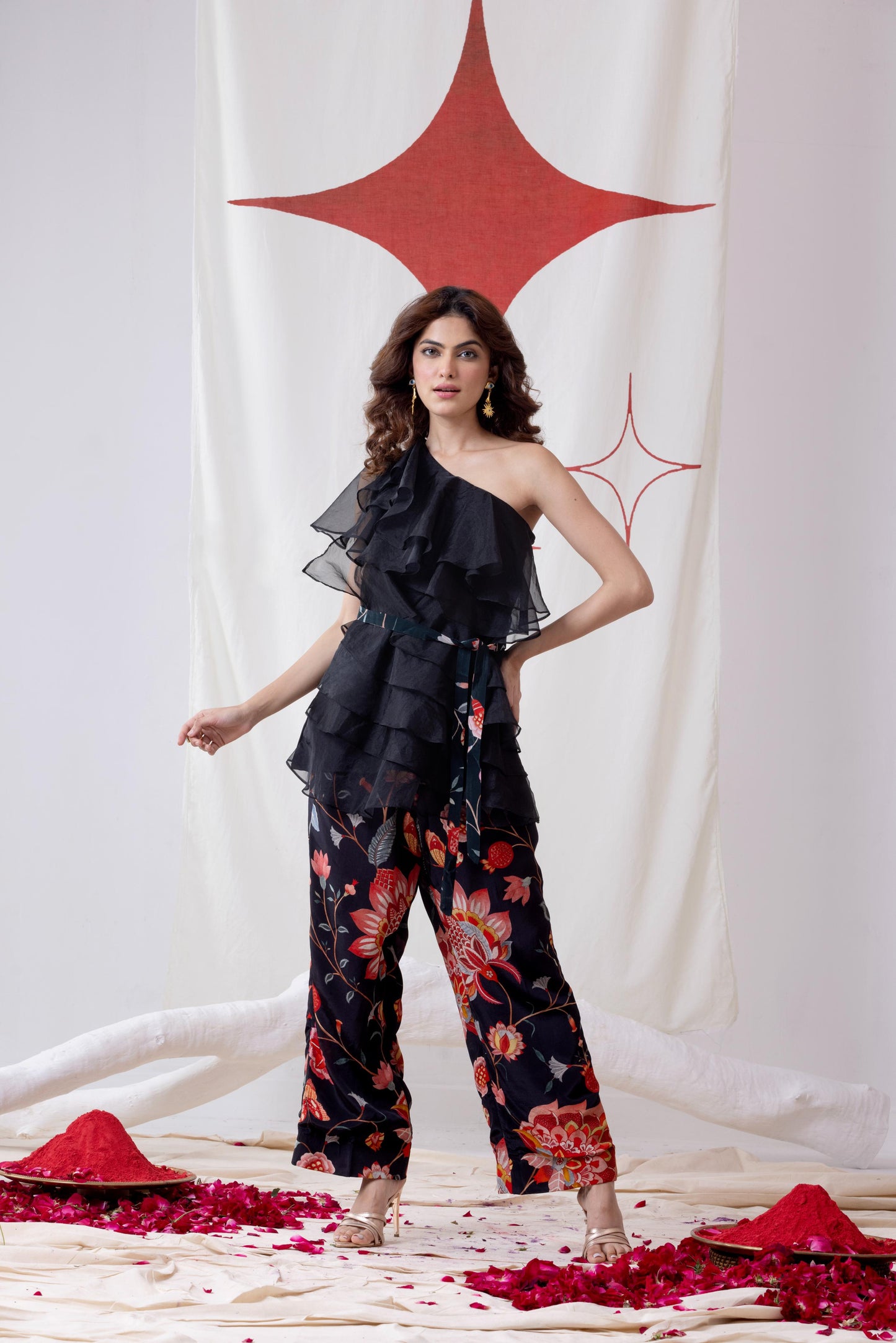 Leher- Ruffle Coord Set