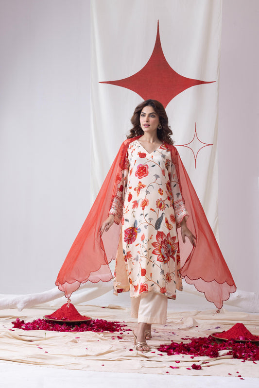 Ashmita -Off White Suit Set
