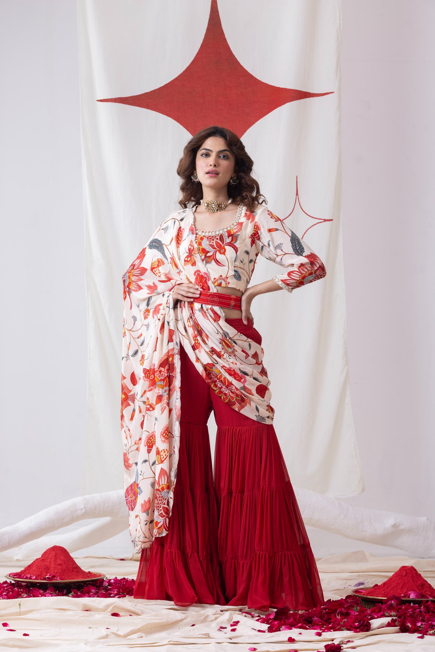 Pankhuri- Sharara Drape Set