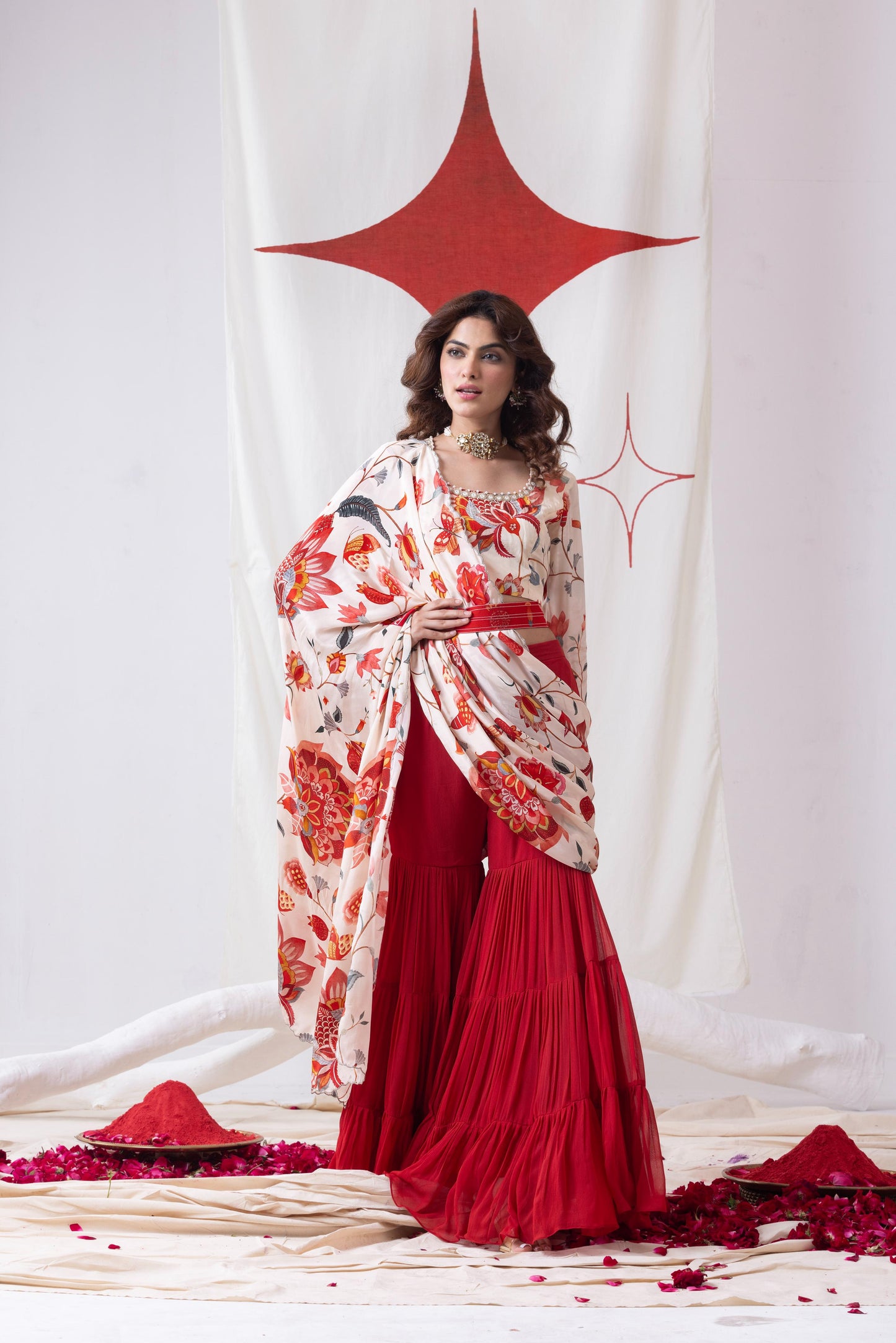Pankhuri- Sharara Drape Set