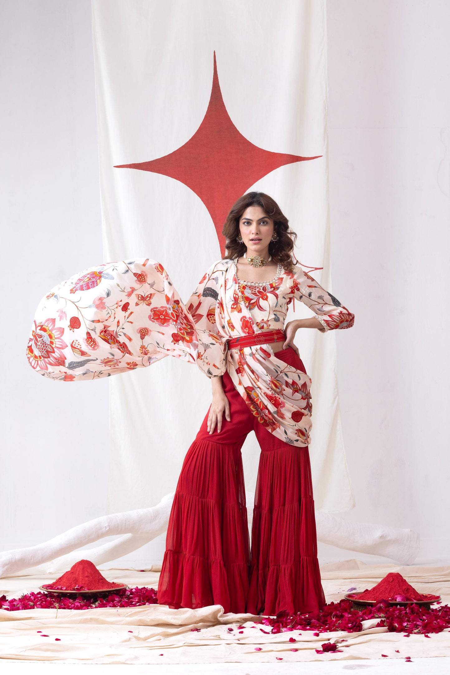 Pankhuri- Sharara Drape Set