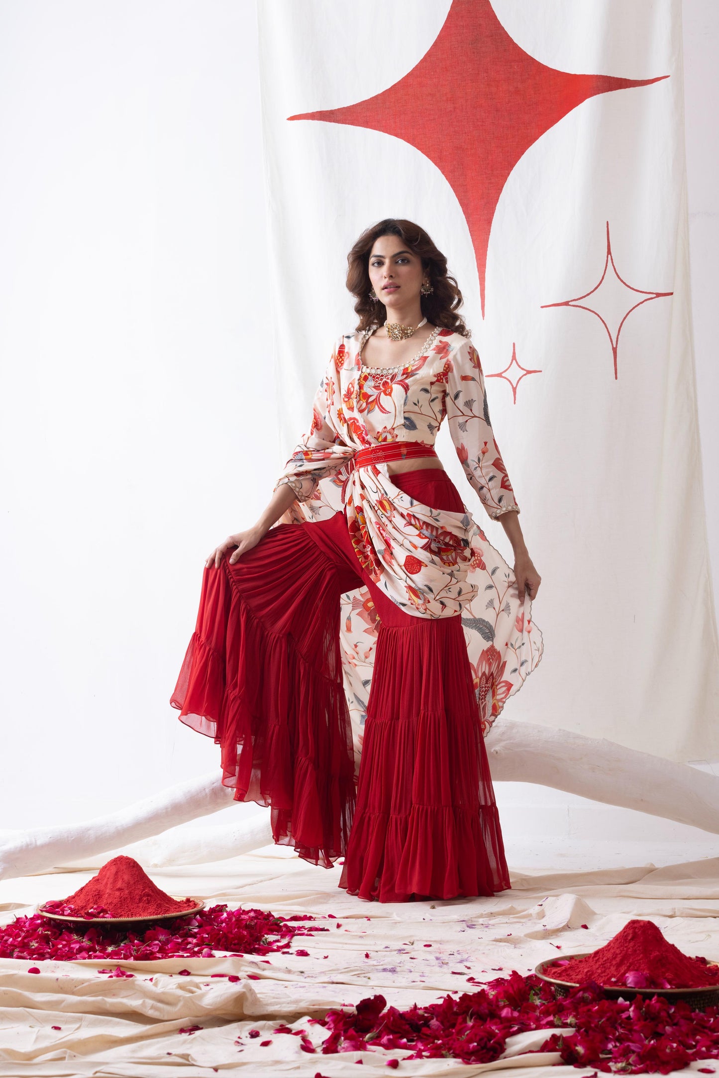 Pankhuri- Sharara Drape Set