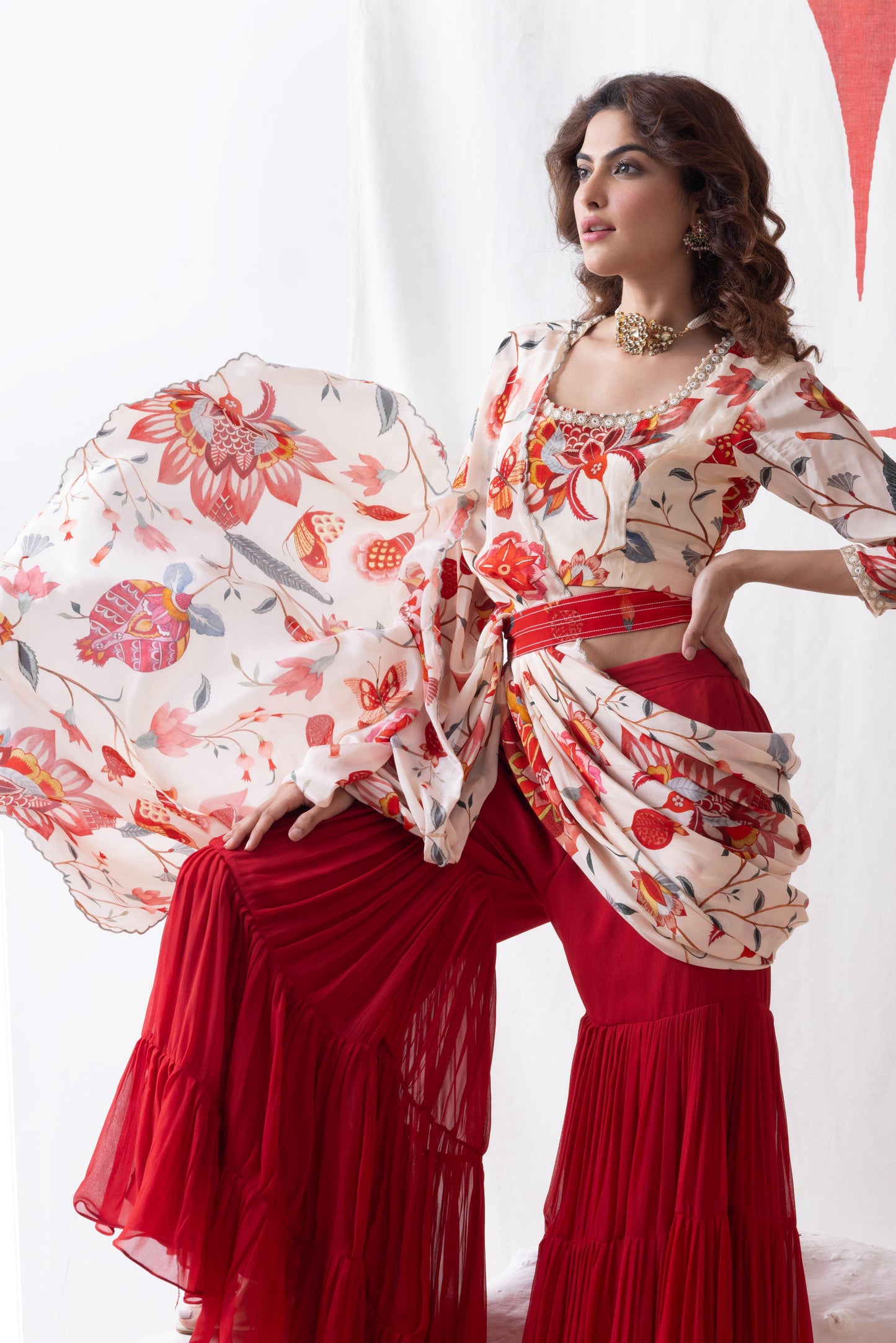 Pankhuri- Sharara Drape Set