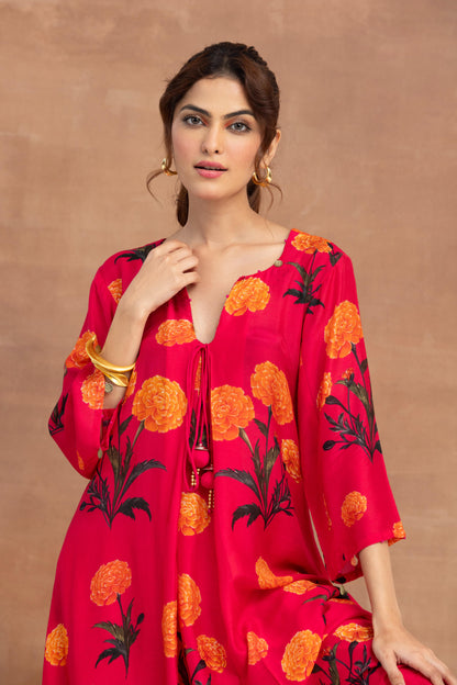 Mehreen-Hot Pink Printed Suit Set