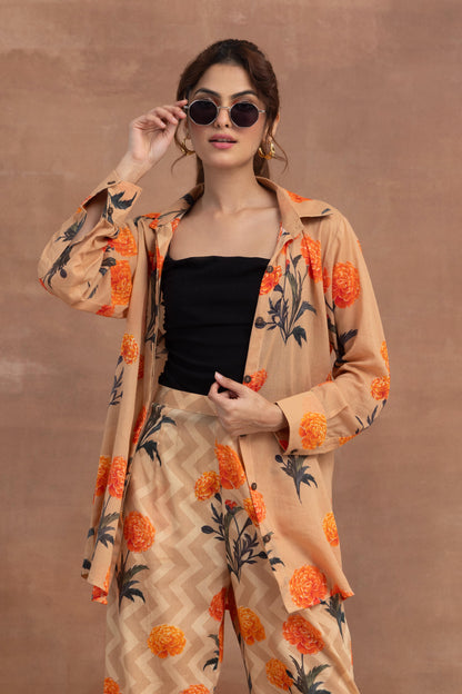 Svara-Fawn Shirt Coord Set