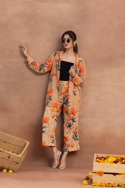 Svara-Fawn Shirt Coord Set