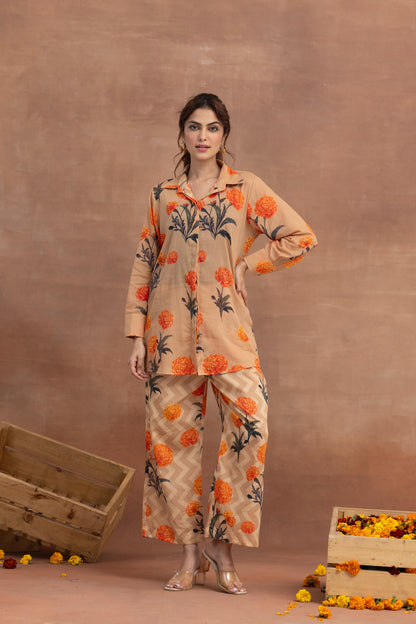 Svara-Fawn Shirt Coord Set
