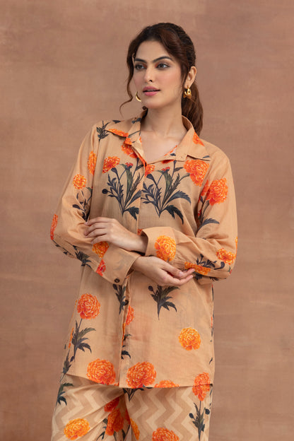 Svara-Fawn Shirt Coord Set