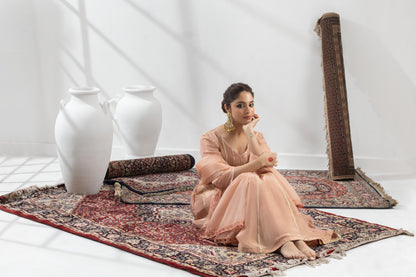 Rachna in Pranavi - Peach Anarkali Set