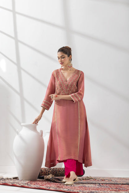 Adrika- Pink Kalidar Suit Set