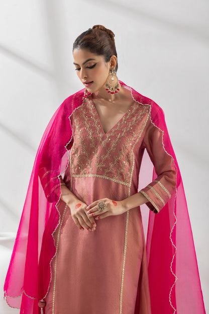 Adrika- Pink Kalidar Suit Set