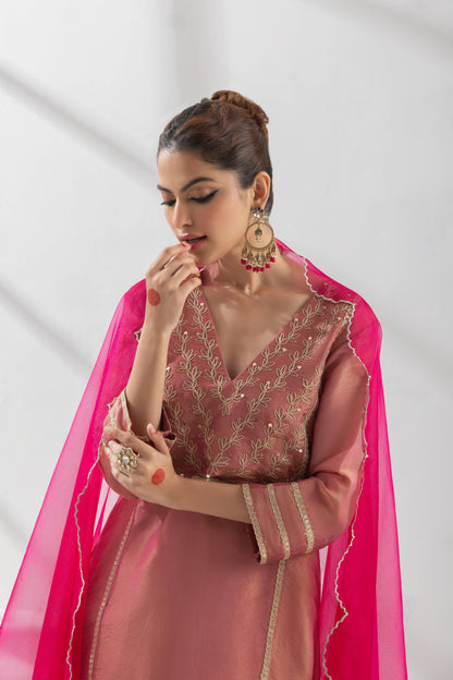 Adrika- Pink Kalidar Suit Set