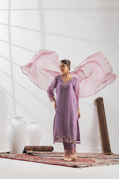 Roshni- Purple Suit Set