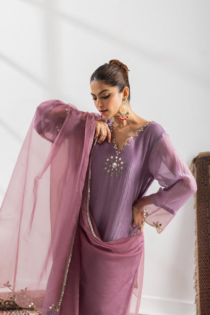 Roshni- Purple Suit Set