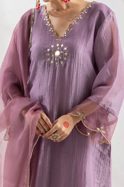 Roshni- Purple Suit Set
