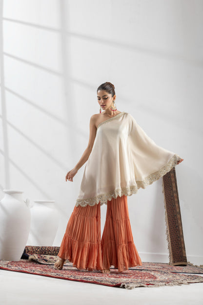 Rishu Lamba in Mihira- Off-Shoulder Garara Set