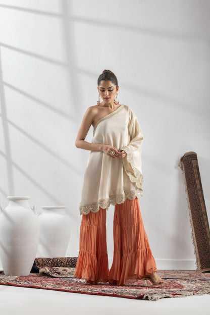 Rishu Lamba in Mihira- Off-Shoulder Garara Set
