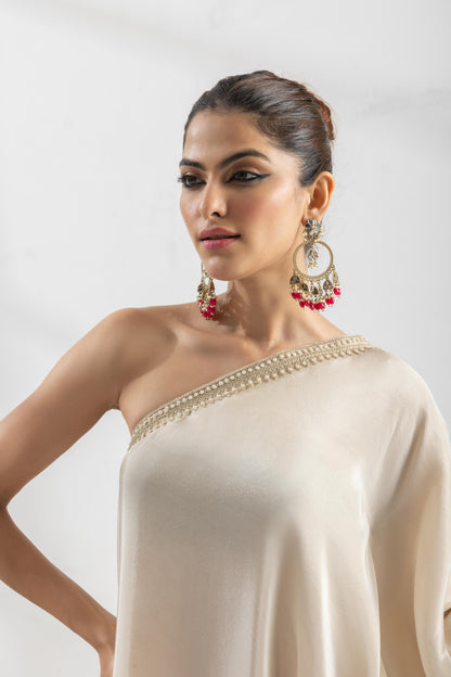Rishu Lamba in Mihira- Off-Shoulder Garara Set