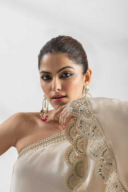 Rishu Lamba in Mihira- Off-Shoulder Garara Set
