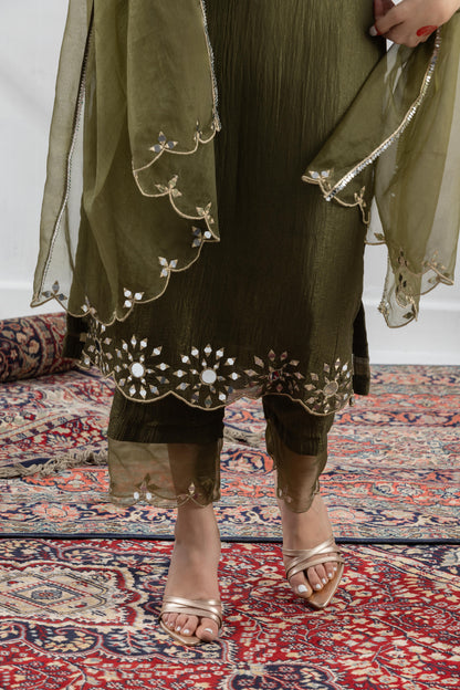 Rachna in Arunima -Dark Green Suit Set
