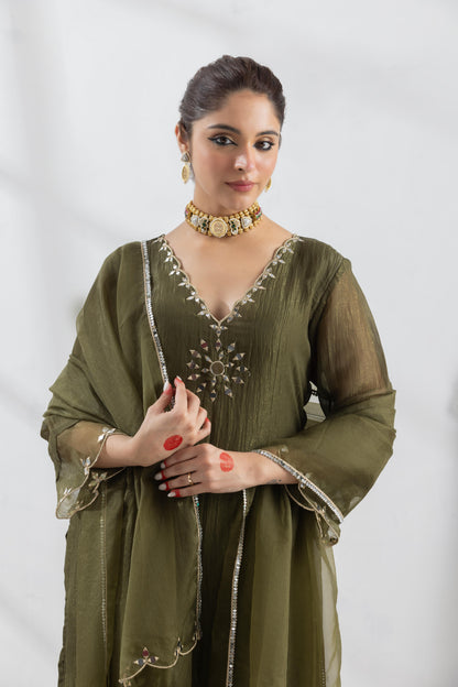 Rachna in Arunima -Dark Green Suit Set