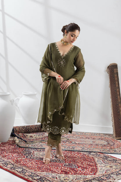 Rachna in Arunima -Dark Green Suit Set