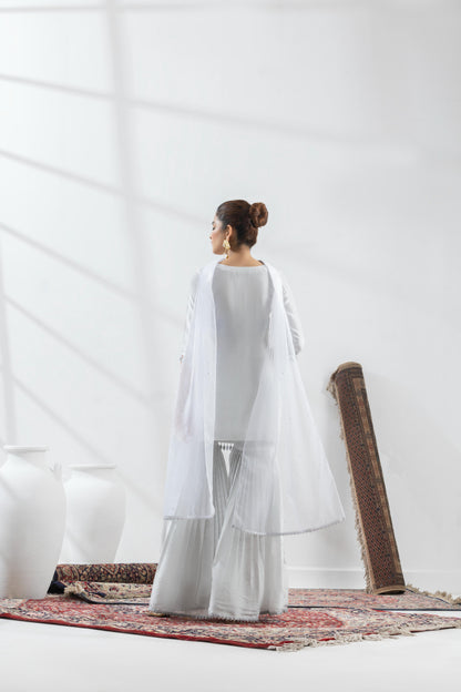 Chandni- Silver Garara Suit Set