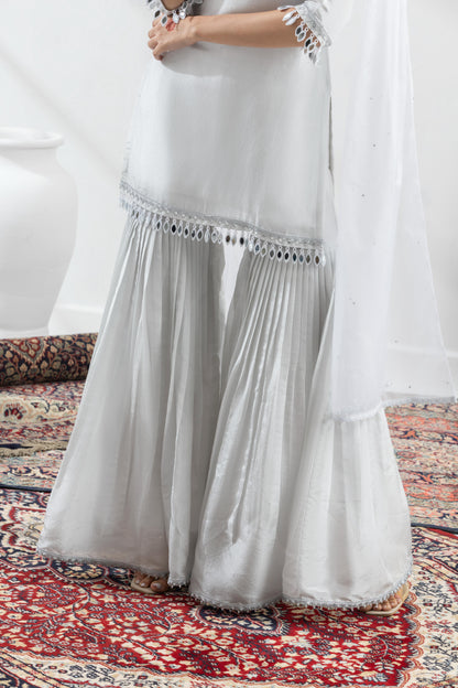 Chandni- Silver Garara Suit Set