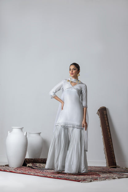 Chandni- Silver Garara Suit Set