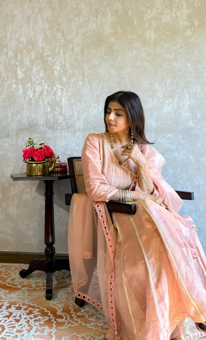 Rachna in Pranavi - Peach Anarkali Set