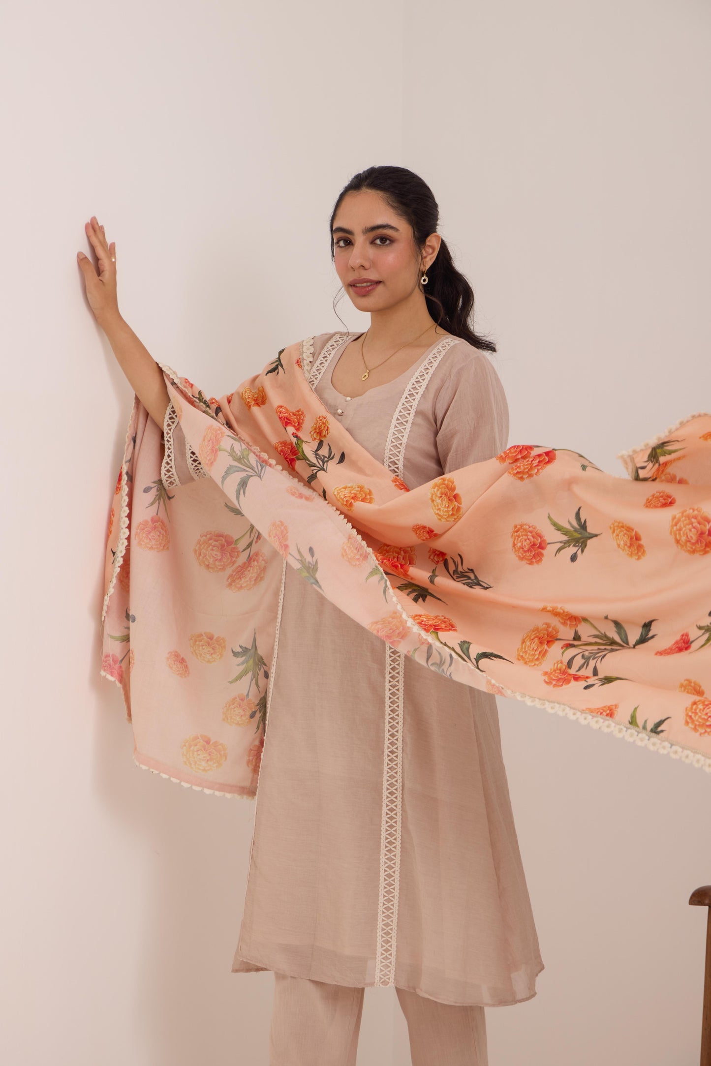 Savera-Champagne peach Suit set