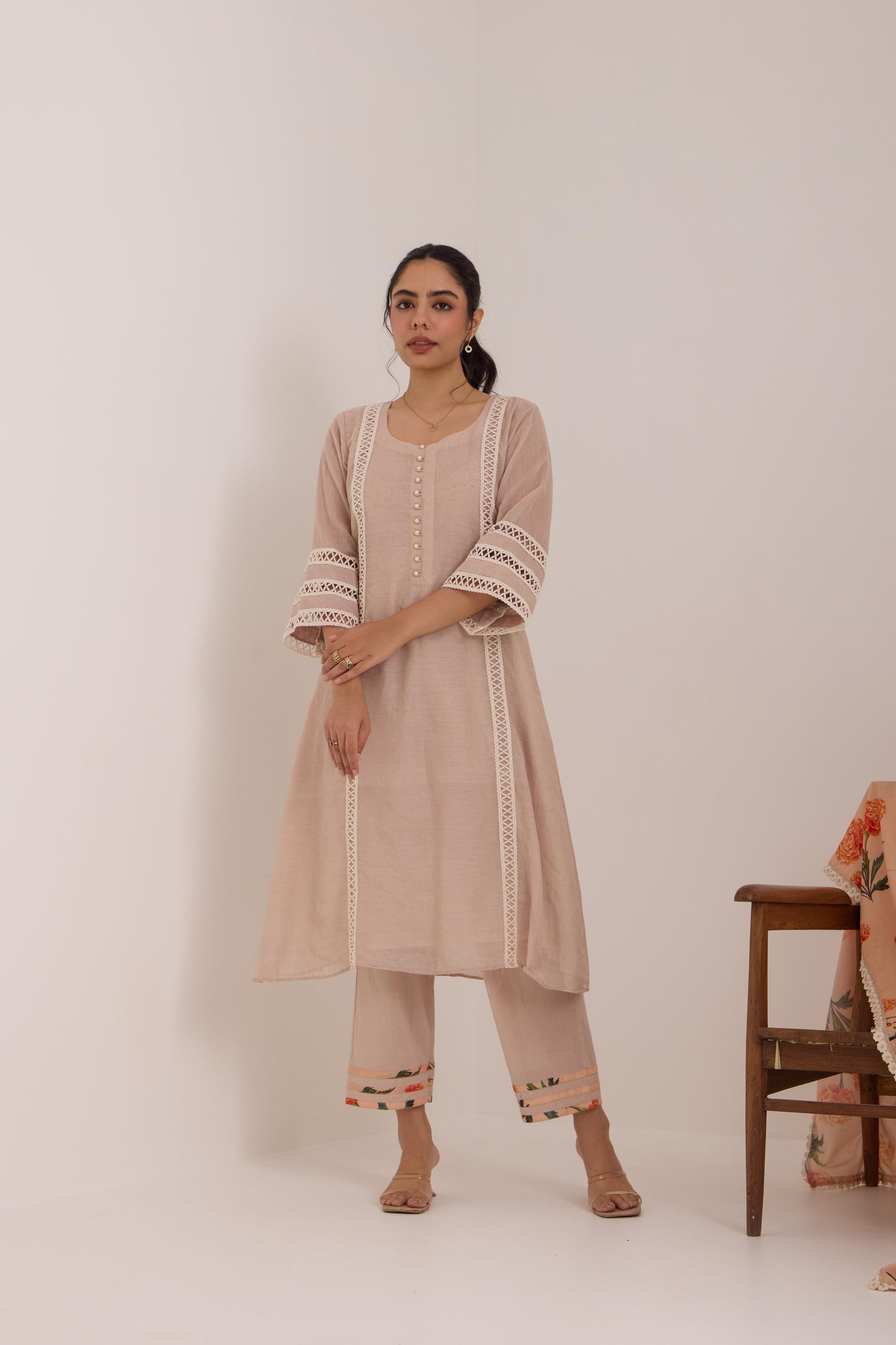 Savera-Champagne peach Suit set