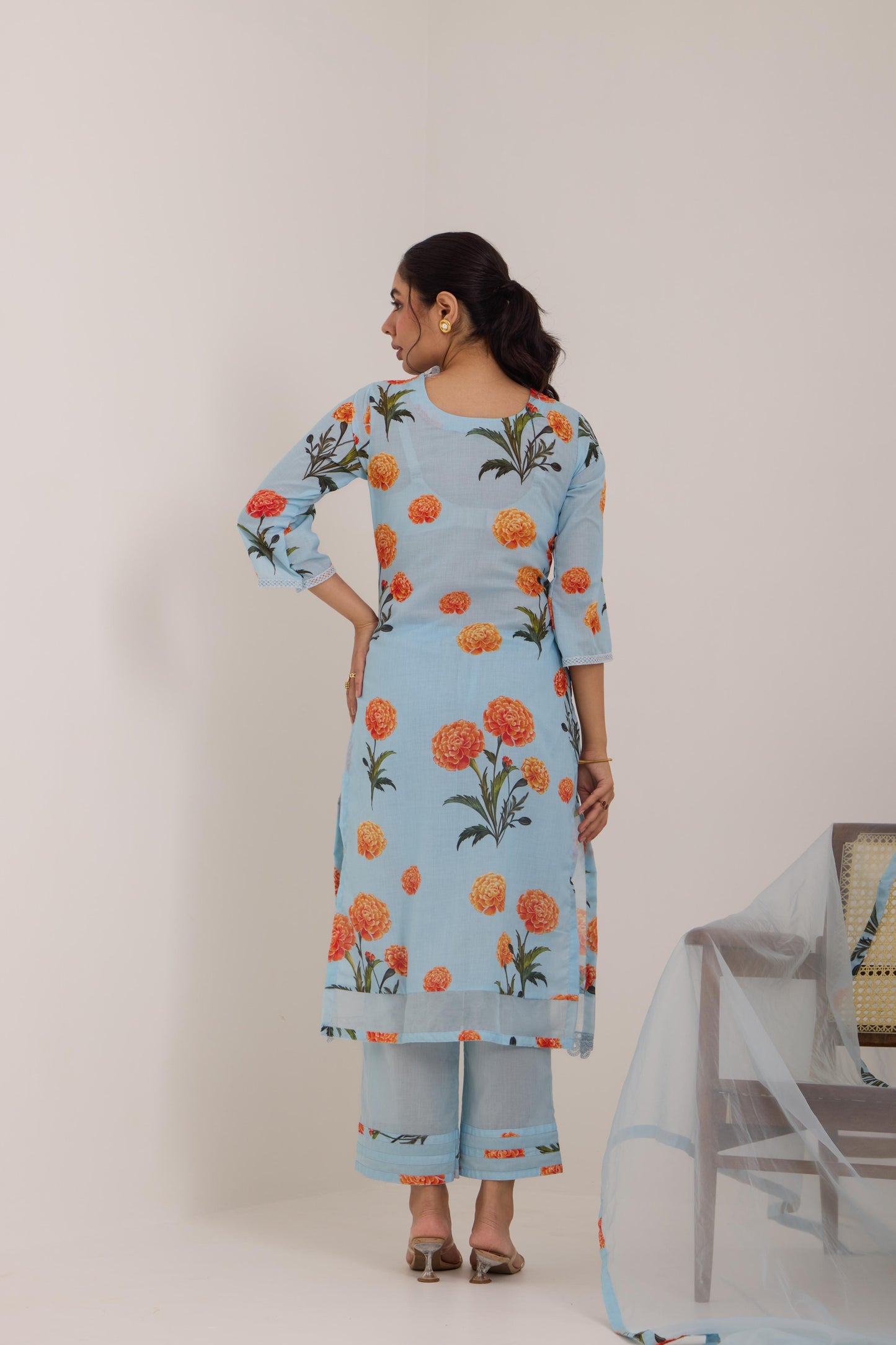 Varsha-Blue Cotton suit set
