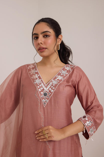 Lisha- Rose Pink Mul Suit set