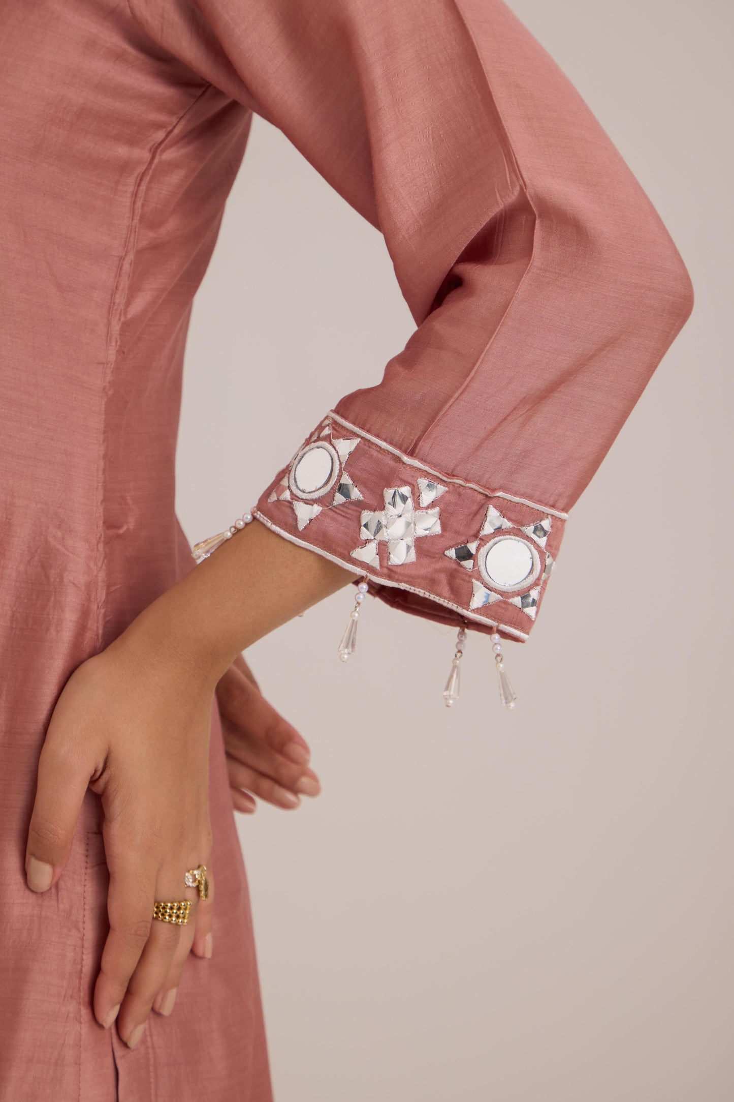 Lisha- Rose Pink Mul Suit set