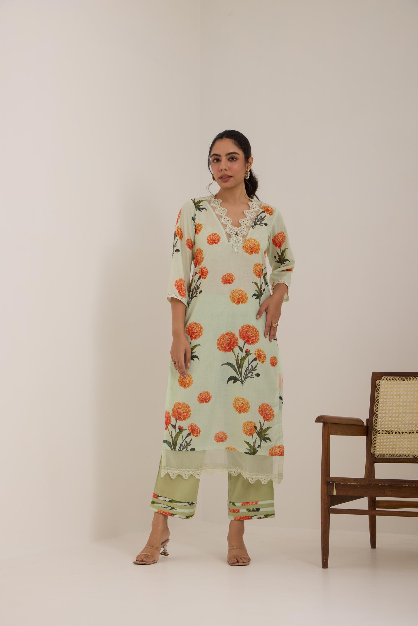 Ashni- Green Cotton suit set
