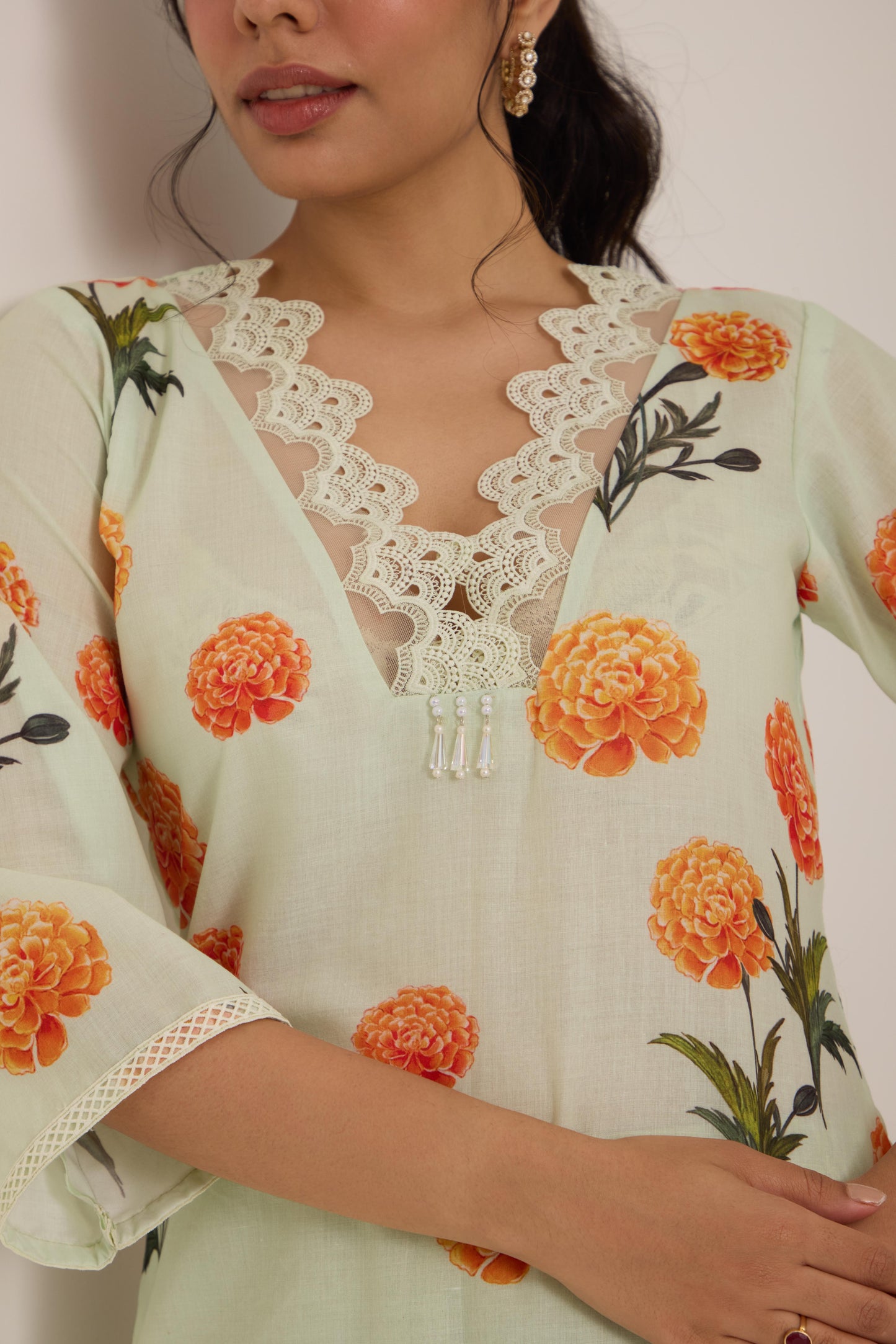 Ashni- Green Cotton suit set