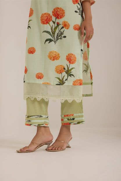 Ashni- Green Cotton suit set
