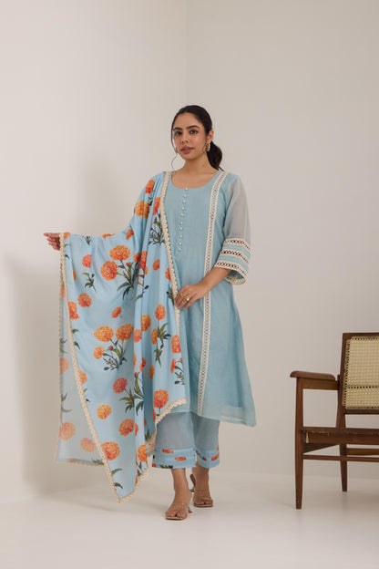 Jheel- Blue Suit set