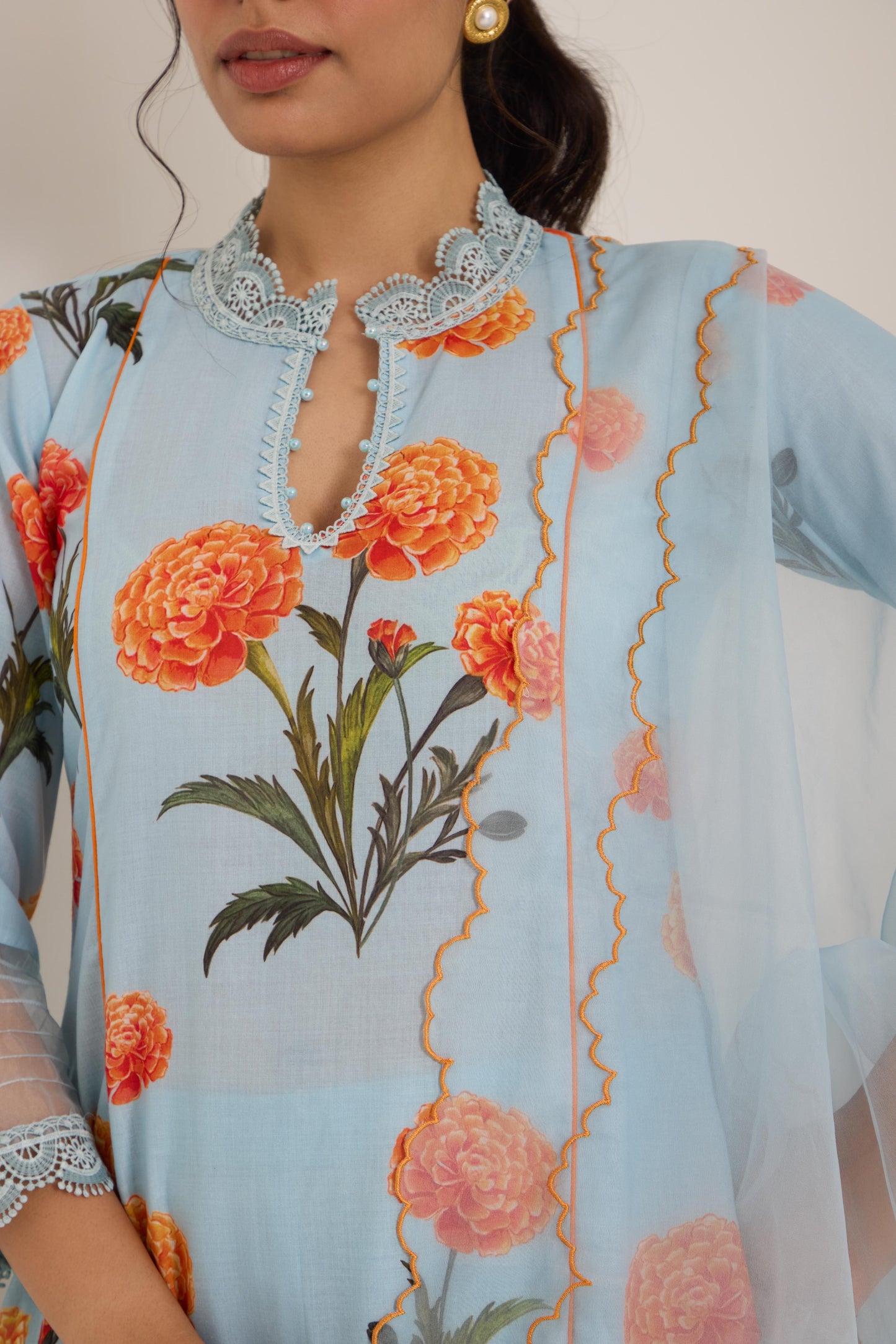 Asmani Blue Cotton Suit