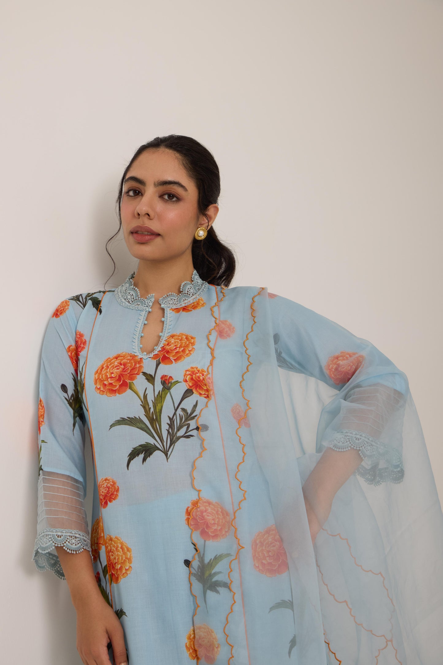 Asmani Blue Cotton Suit