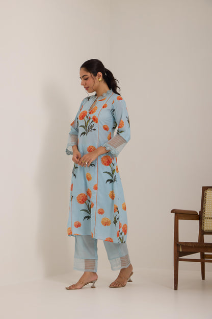 Asmani Blue Cotton Suit
