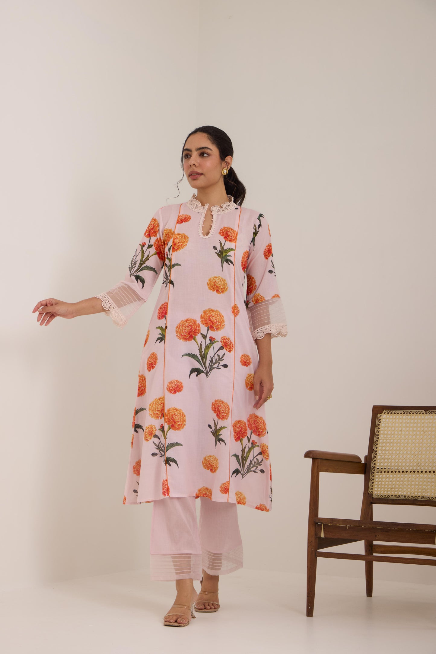 Amaira Pink Cotton suit set