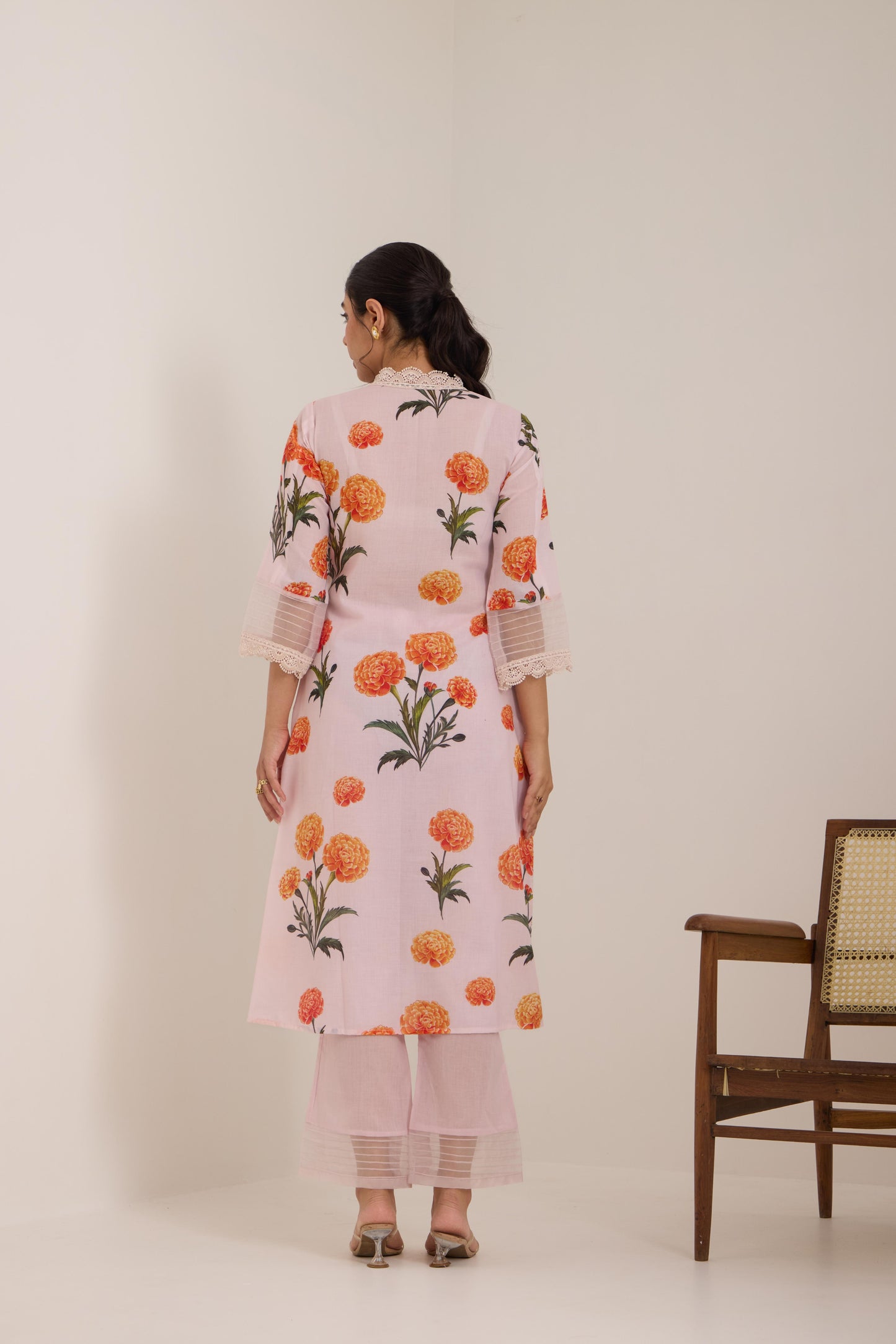 Amaira Pink Cotton suit set