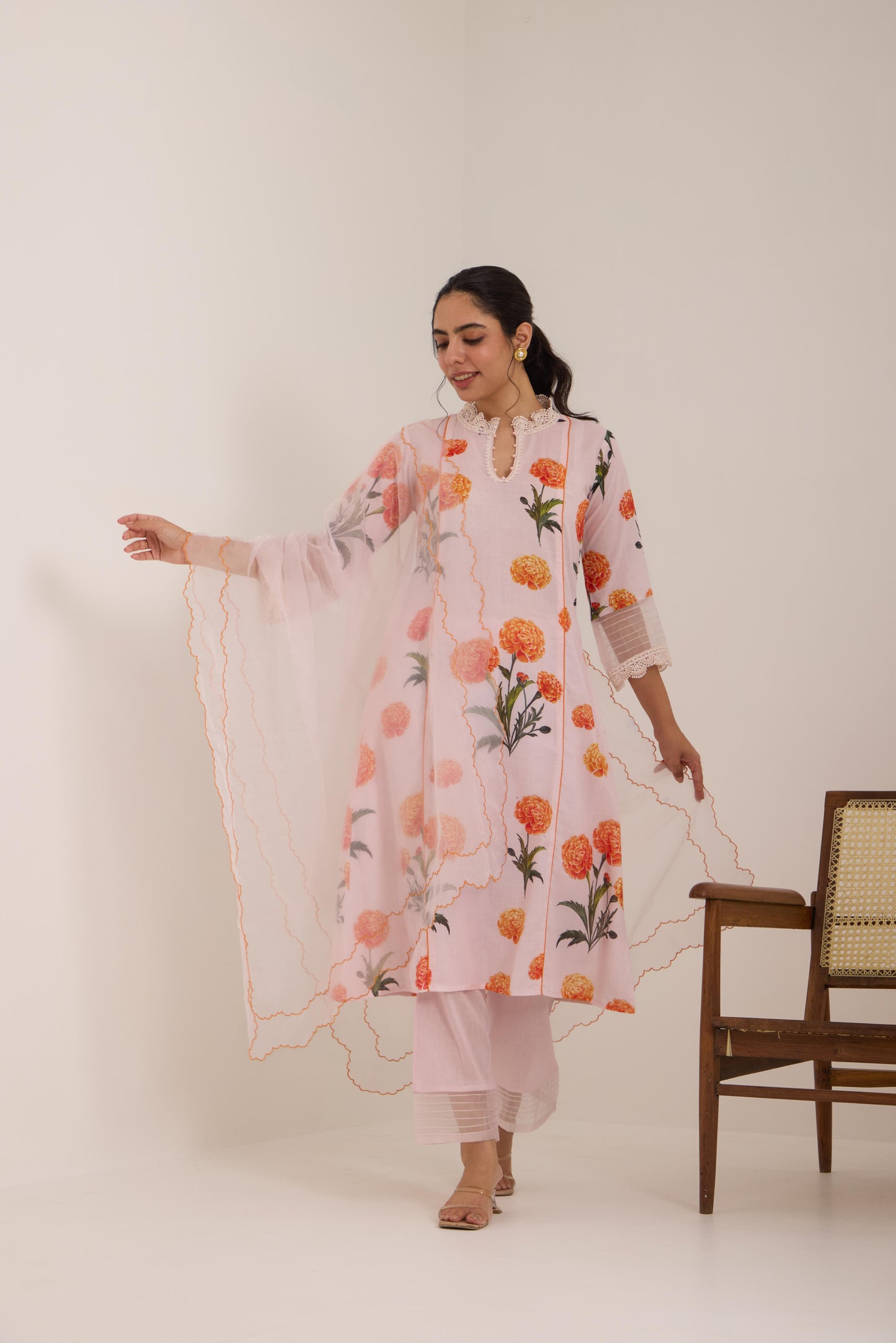 Amaira Pink Cotton suit set