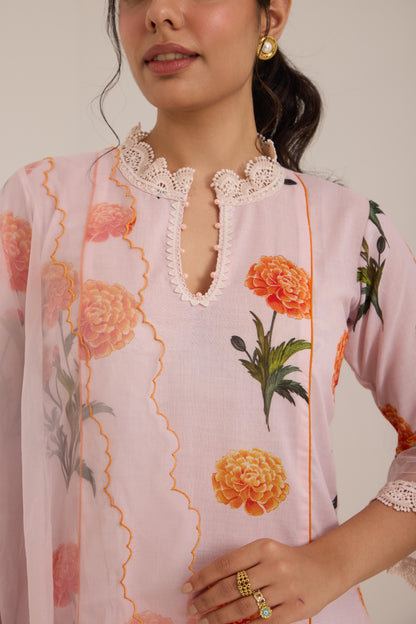Amaira Pink Cotton suit set