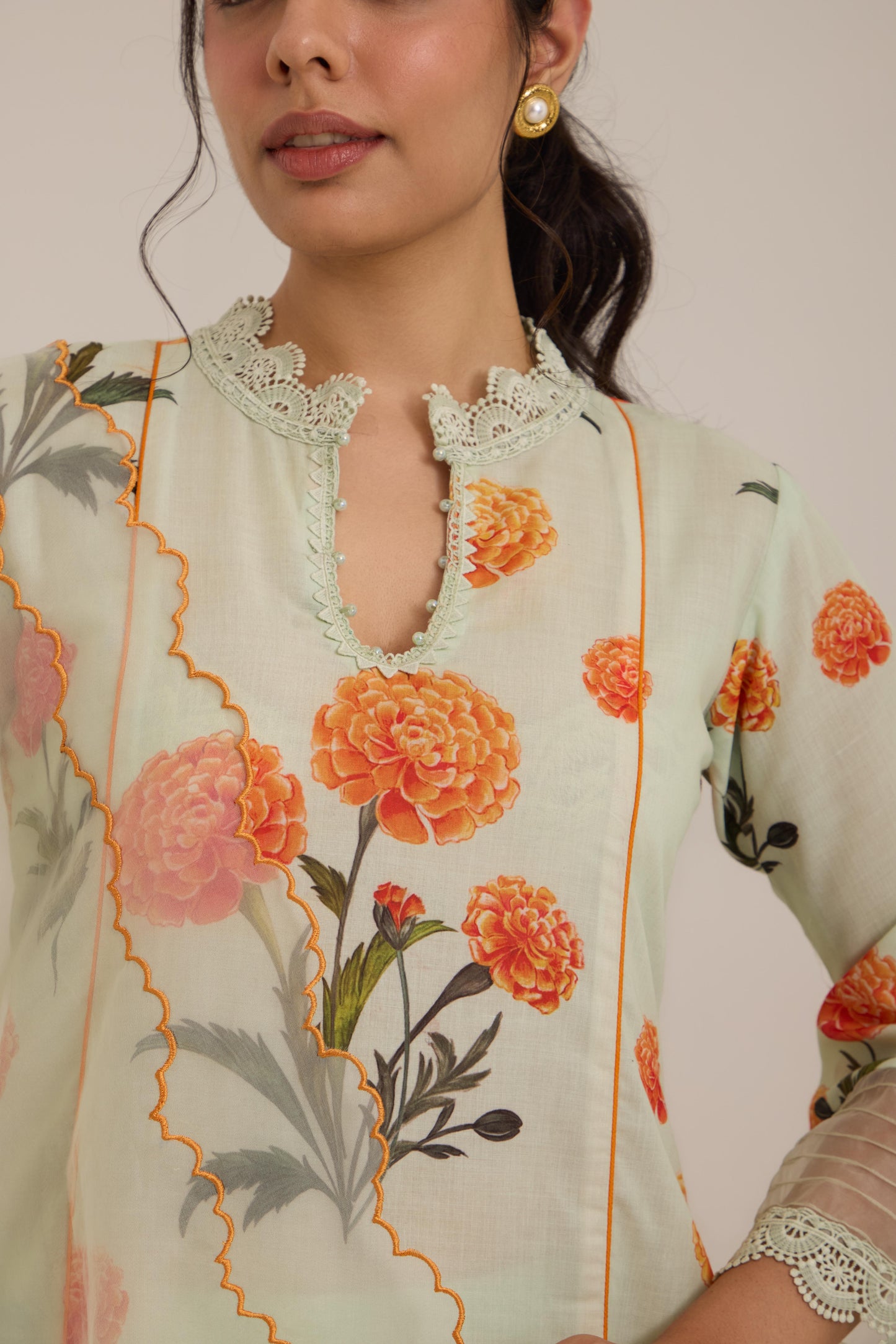 Saaya-Green Cotton suit set