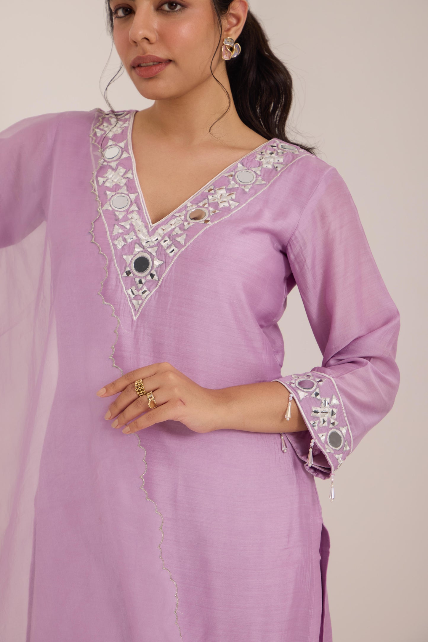 Vishakha- Lilac Mul Suit set